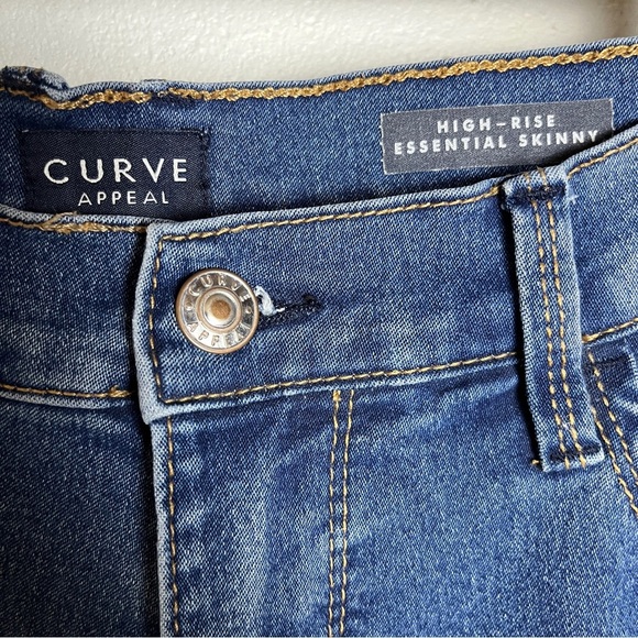 Curve Appeal High Rise Skinny Jeans Dark Blue Women’s  Size 12 - Picture 5 of 13